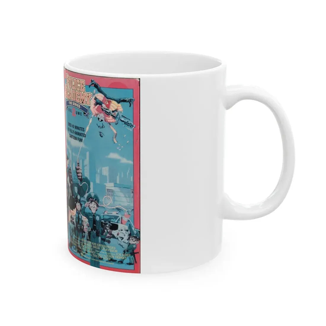 POLICE ACADEMY THE ANIMATED SERIES VOLUME 2 (VHS COVER) - White Coffee Mug - Go Mug Yourself