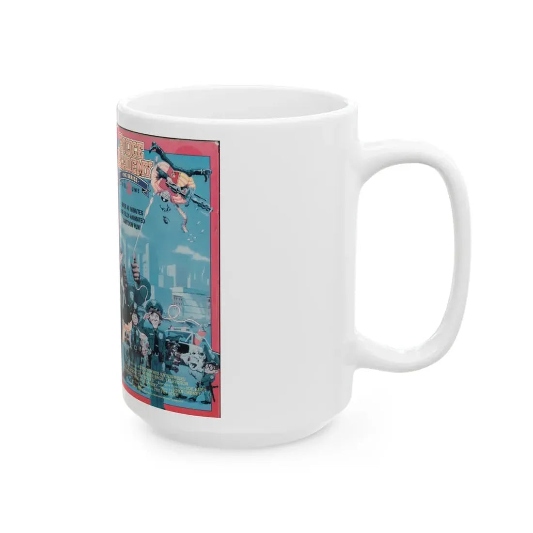 POLICE ACADEMY THE ANIMATED SERIES VOLUME 2 (VHS COVER) - White Coffee Mug - Go Mug Yourself