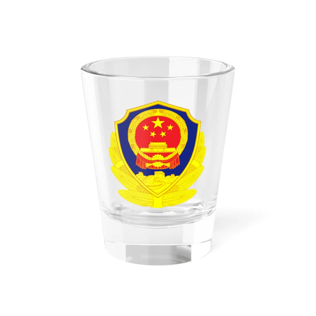 Police Badge of China (China) (Coat of Arms) Shot Glass 1.5oz 1.5oz - Go Mug Yourself