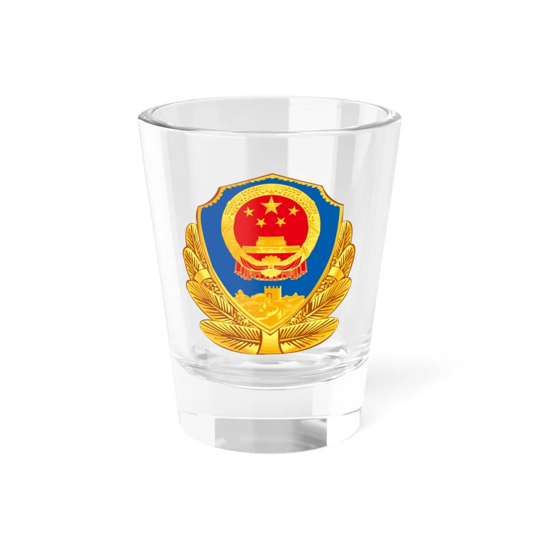 Police BadgeP.R.China (China) (Coat of Arms) Shot Glass 1.5oz 1.5oz - Go Mug Yourself