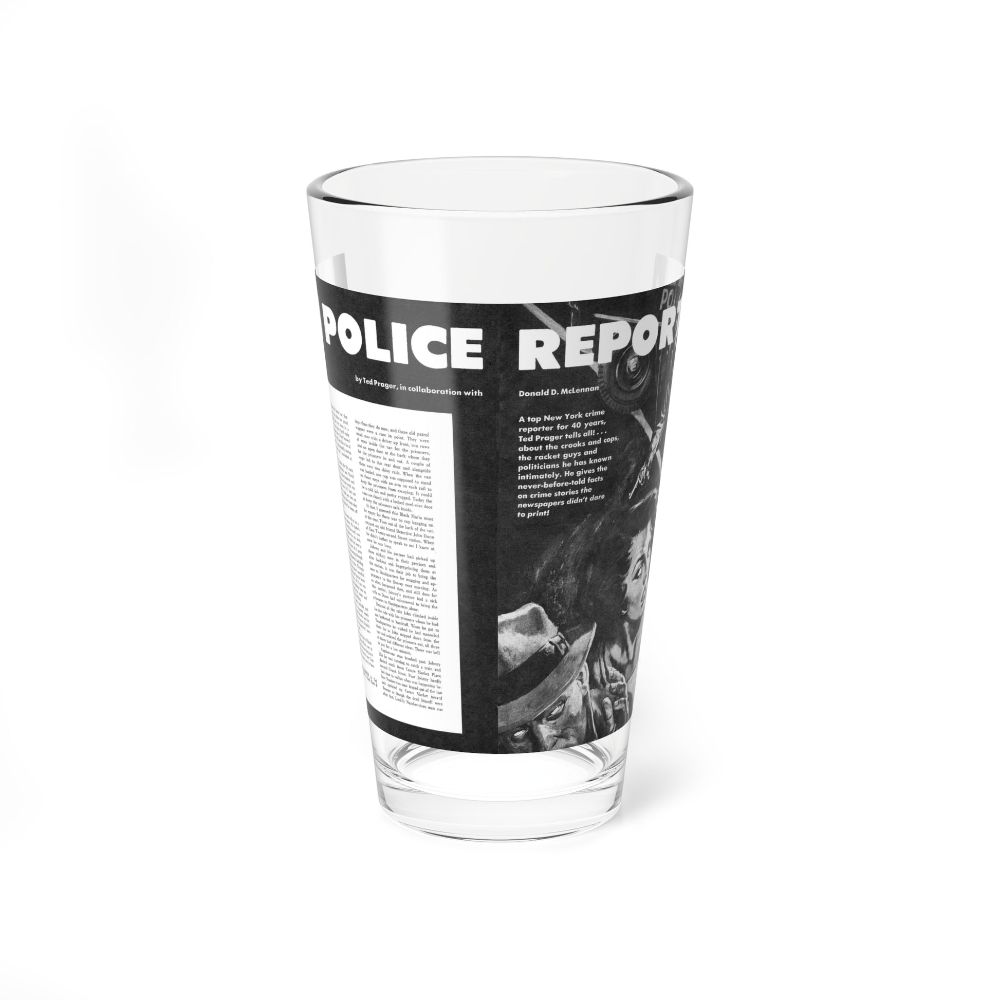 Police Reporter, Expose Detective, January 1959 (Magazine Illustration) Pint Glass 16oz-16oz-Go Mug Yourself