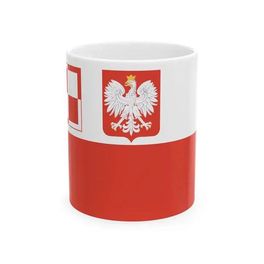 Polish Air Force Ensign 1930-1938 (Poland) White Coffee Mug 11oz - Go Mug Yourself