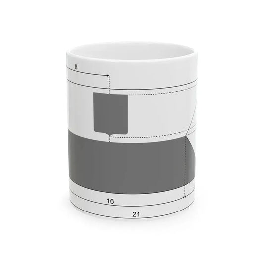 Polish naval ensign construction sheet (Poland) White Coffee Mug 11oz - Go Mug Yourself