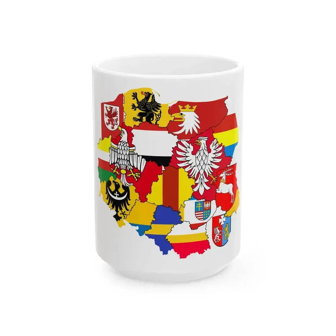 Polish Voivodeships flagmap (Poland) White Coffee Mug 15oz - Go Mug Yourself