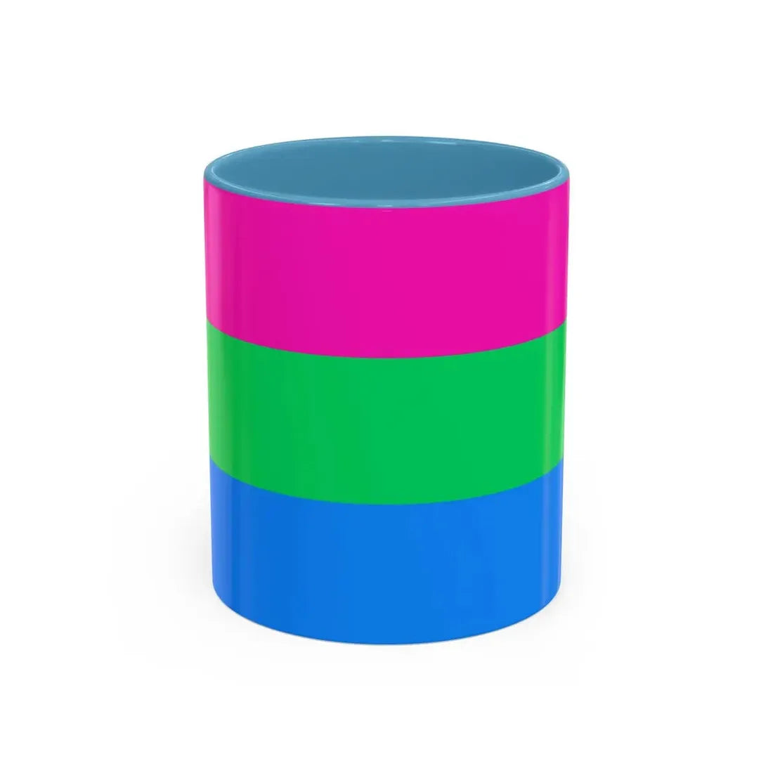 Polysexuality Pride Flag - Accent Coffee Mug 11oz Light Blue - Go Mug Yourself