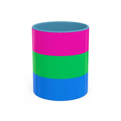 Polysexuality Pride Flag - Accent Coffee Mug 11oz Light Blue - Go Mug Yourself