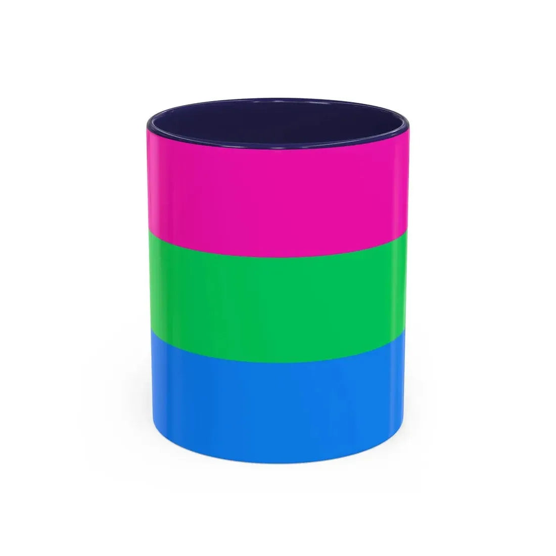 Polysexuality Pride Flag - Accent Coffee Mug 11oz Navy - Go Mug Yourself