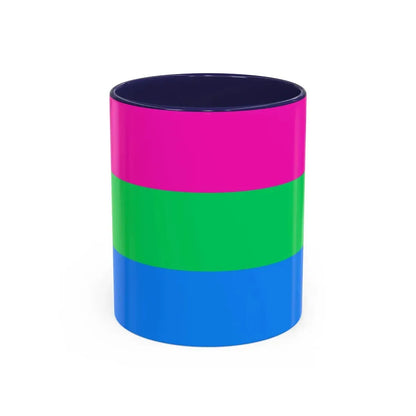 Polysexuality Pride Flag - Accent Coffee Mug 11oz Navy - Go Mug Yourself
