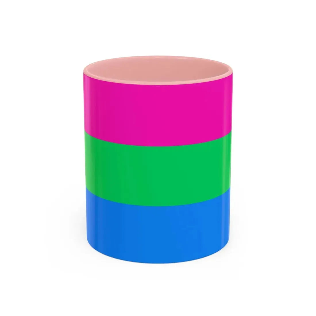 Polysexuality Pride Flag - Accent Coffee Mug 11oz Pink - Go Mug Yourself