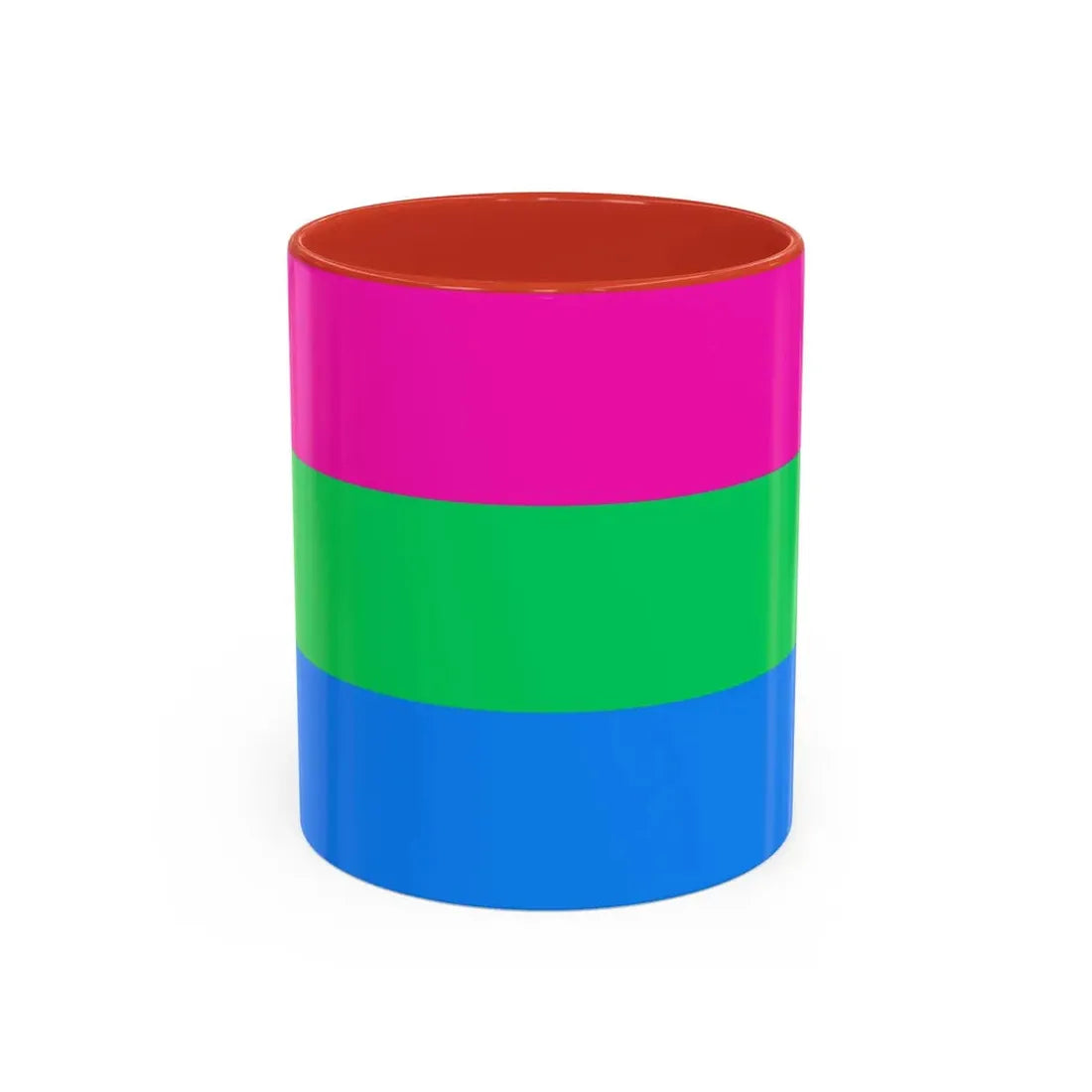 Polysexuality Pride Flag - Accent Coffee Mug 11oz Red - Go Mug Yourself
