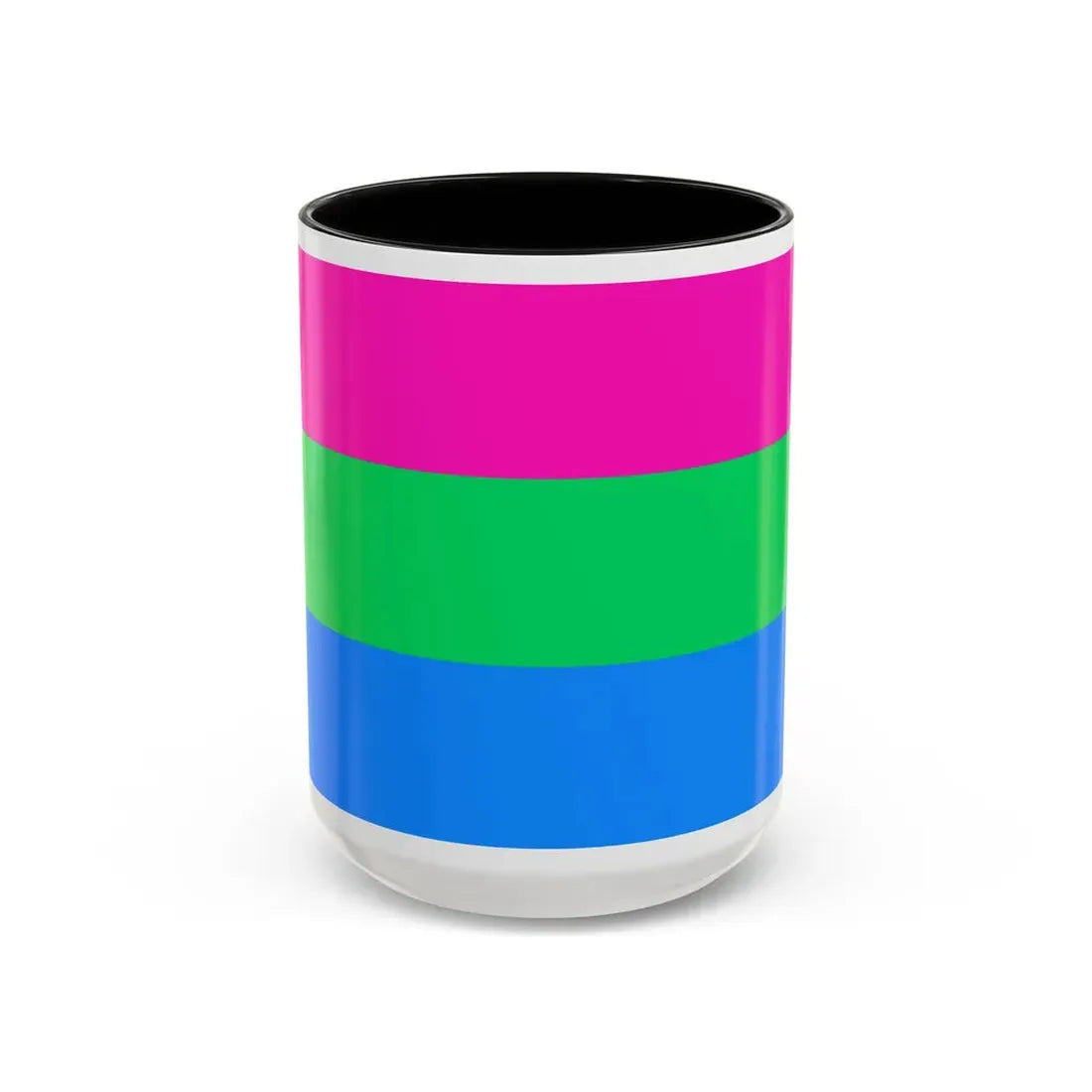 Polysexuality Pride Flag - Accent Coffee Mug 15oz Black - Go Mug Yourself