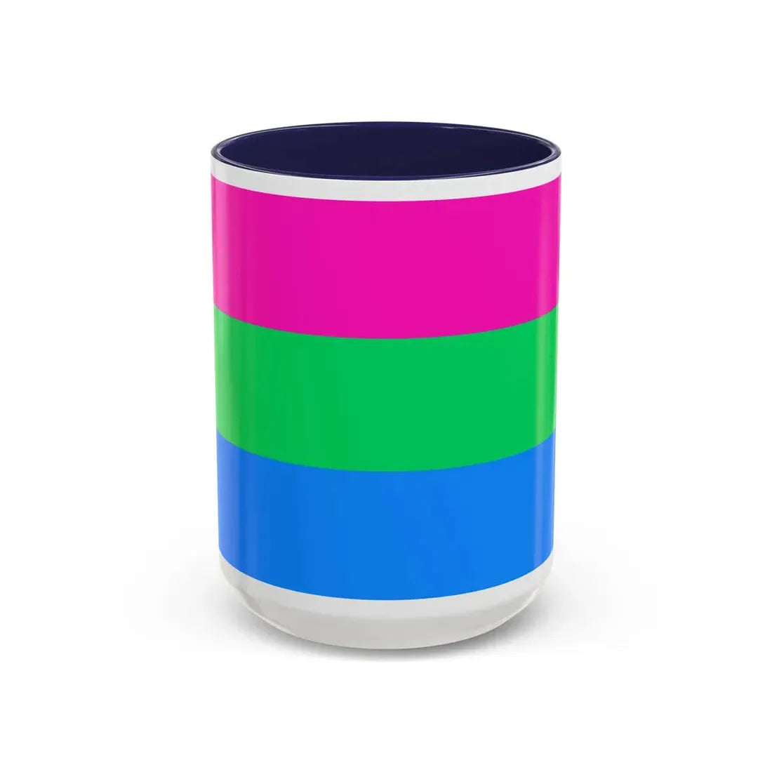 Polysexuality Pride Flag - Accent Coffee Mug 15oz Navy - Go Mug Yourself