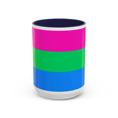 Polysexuality Pride Flag - Accent Coffee Mug 15oz Navy - Go Mug Yourself