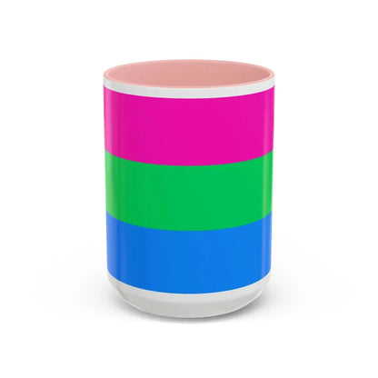 Polysexuality Pride Flag - Accent Coffee Mug 15oz Pink - Go Mug Yourself