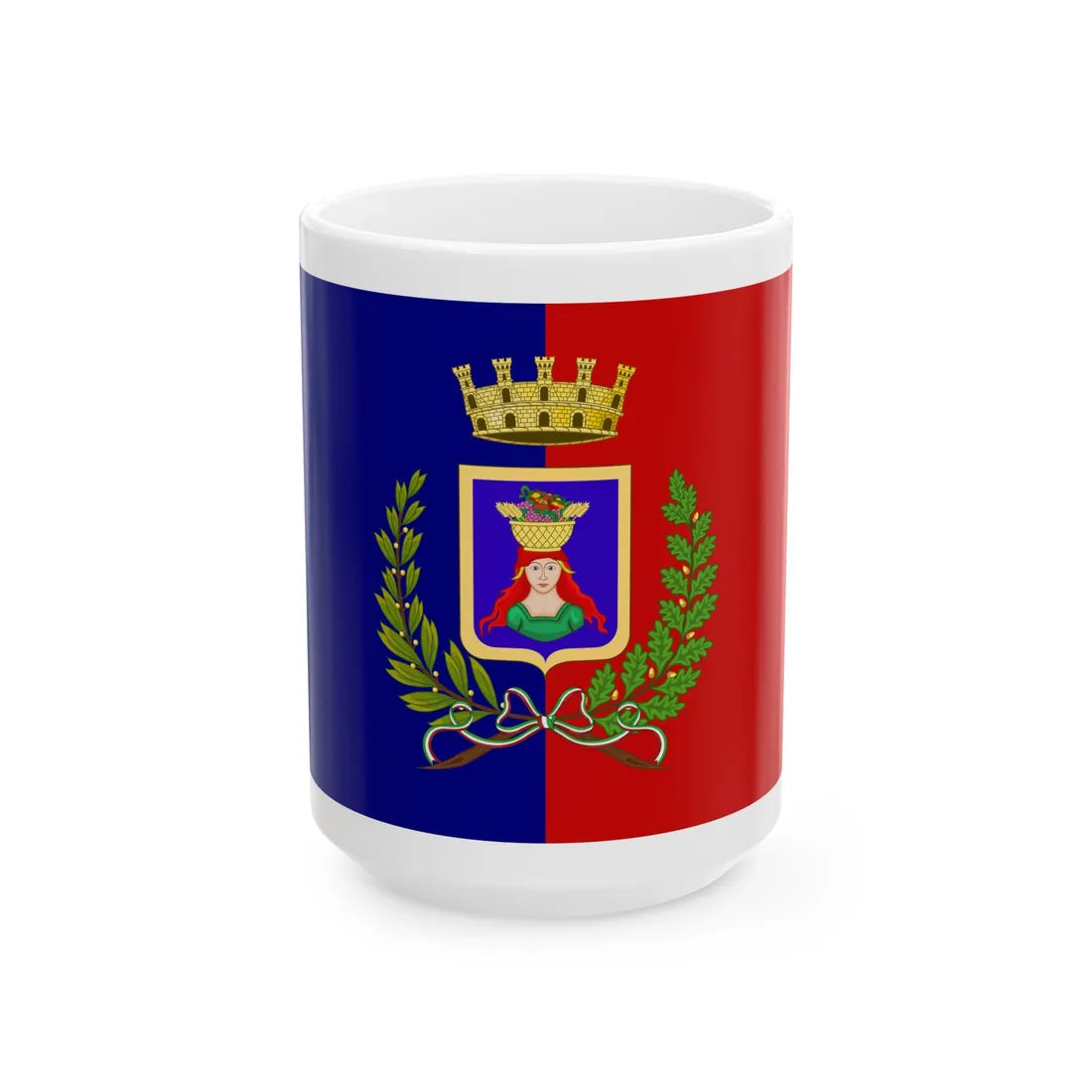 Pomezia-Bandiera (Italy) White Coffee Mug 15oz - Go Mug Yourself