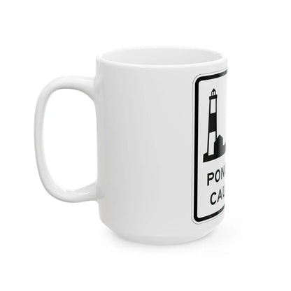 Ponquogue Cswy Shield (New York) (Road Sign) White Coffee Mug - Go Mug Yourself