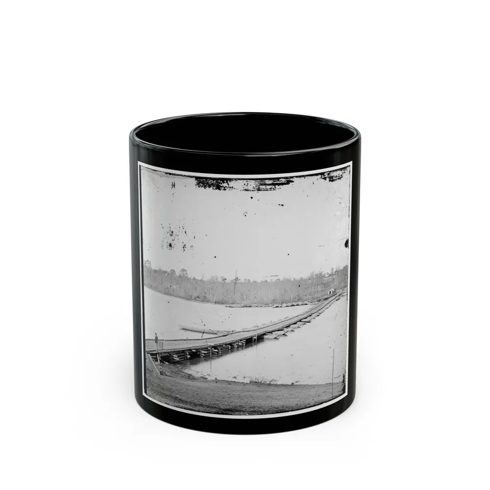 Pontoon Bridge Across The James River-2 (U.S. Civil War) Black Coffee Mug-11oz-Go Mug Yourself