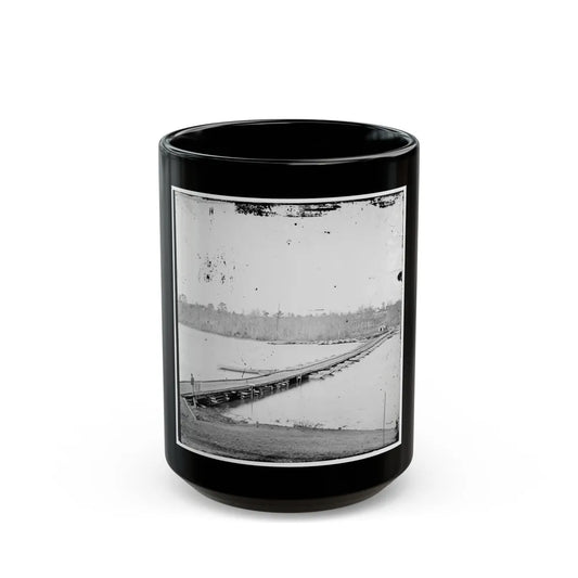 Pontoon Bridge Across The James River-2 (U.S. Civil War) Black Coffee Mug-15oz-Go Mug Yourself