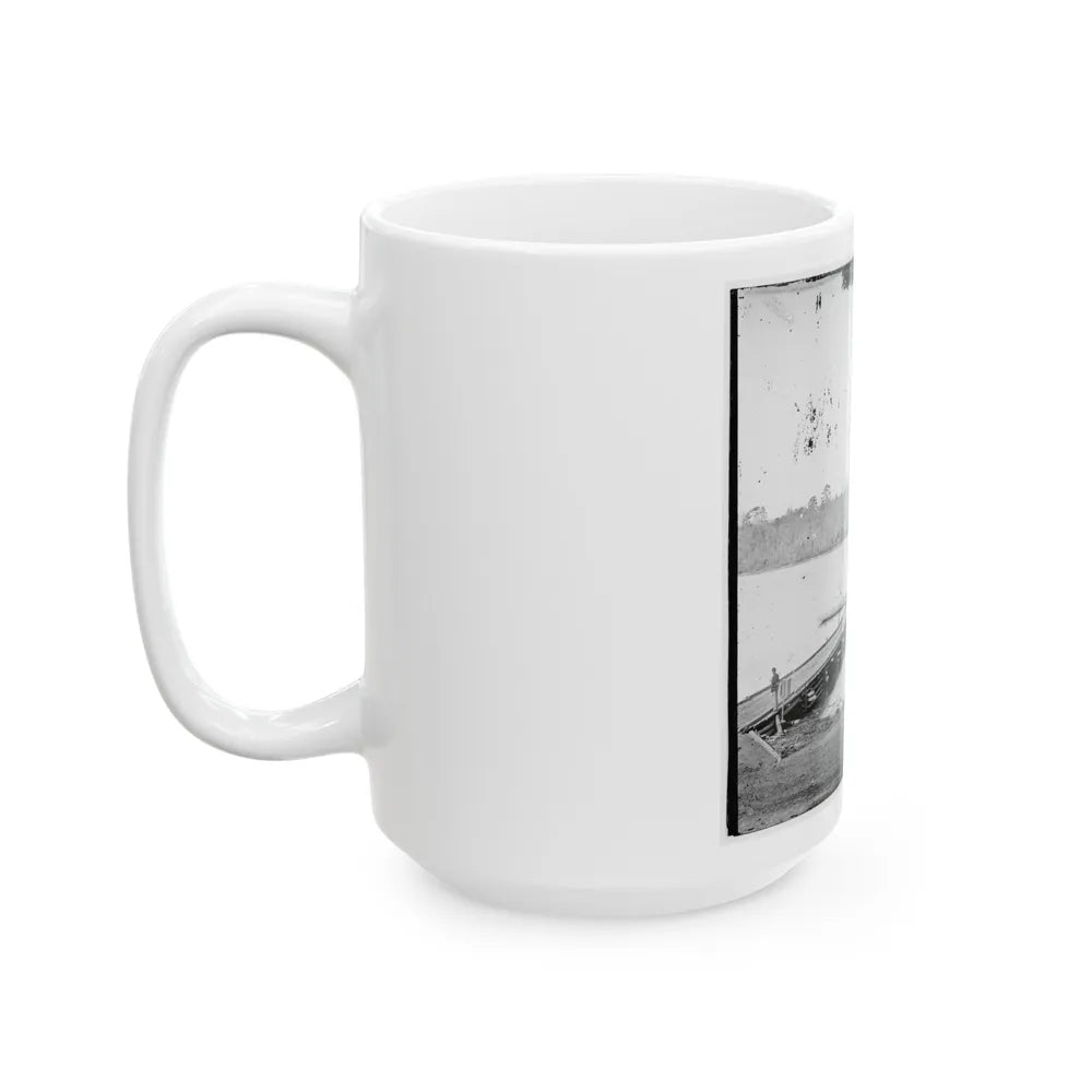 Pontoon Bridge Across The James River-2 (U.S. Civil War) White Coffee Mug-Go Mug Yourself