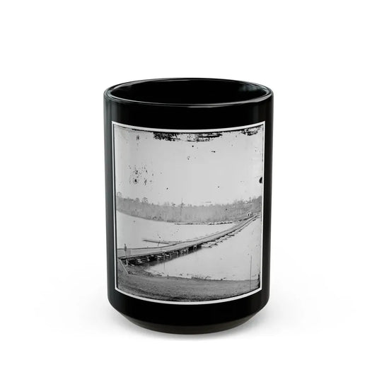 Pontoon Bridge Across The James River-2 (U.S. Civil War) Black Coffee Mug 15oz - Go Mug Yourself