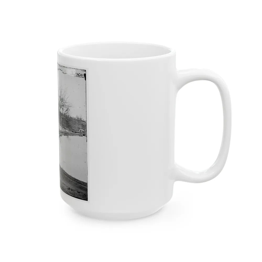 Pontoon Bridge Across The James River (U.S. Civil War) White Coffee Mug-Go Mug Yourself