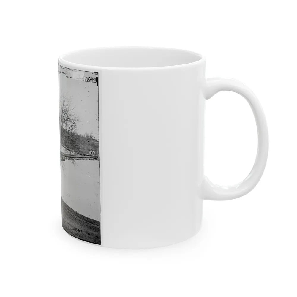 Pontoon Bridge Across The James River (U.S. Civil War) White Coffee Mug-Go Mug Yourself