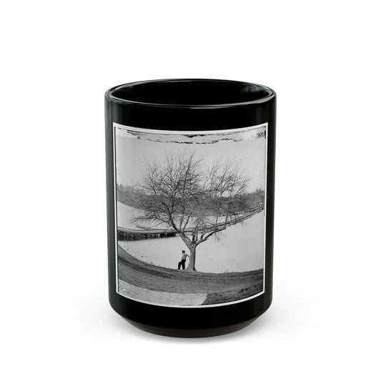 Pontoon Bridge Across The James River (U.S. Civil War) Black Coffee Mug 15oz - Go Mug Yourself