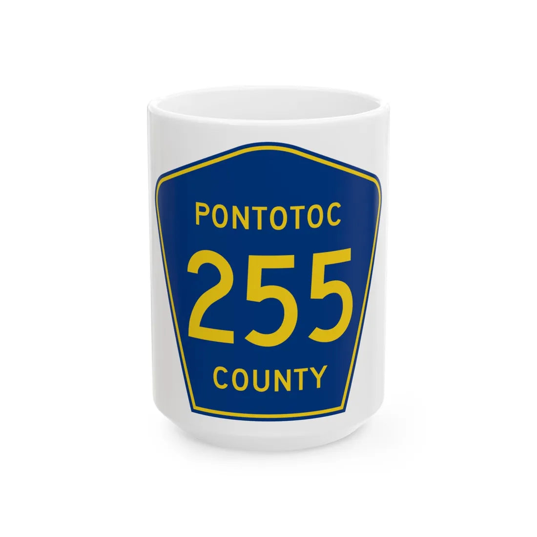 Pontotoc County Route 255 MS (Mississippi) (Road Sign) White Coffee Mug 15oz - Go Mug Yourself