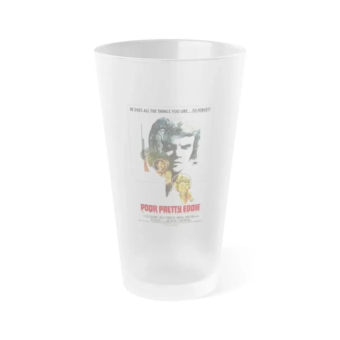 POOR PRETTY EDDIE 1975 Movie Poster - Frosted Pint Glass 16oz 16oz Frosted - Go Mug Yourself