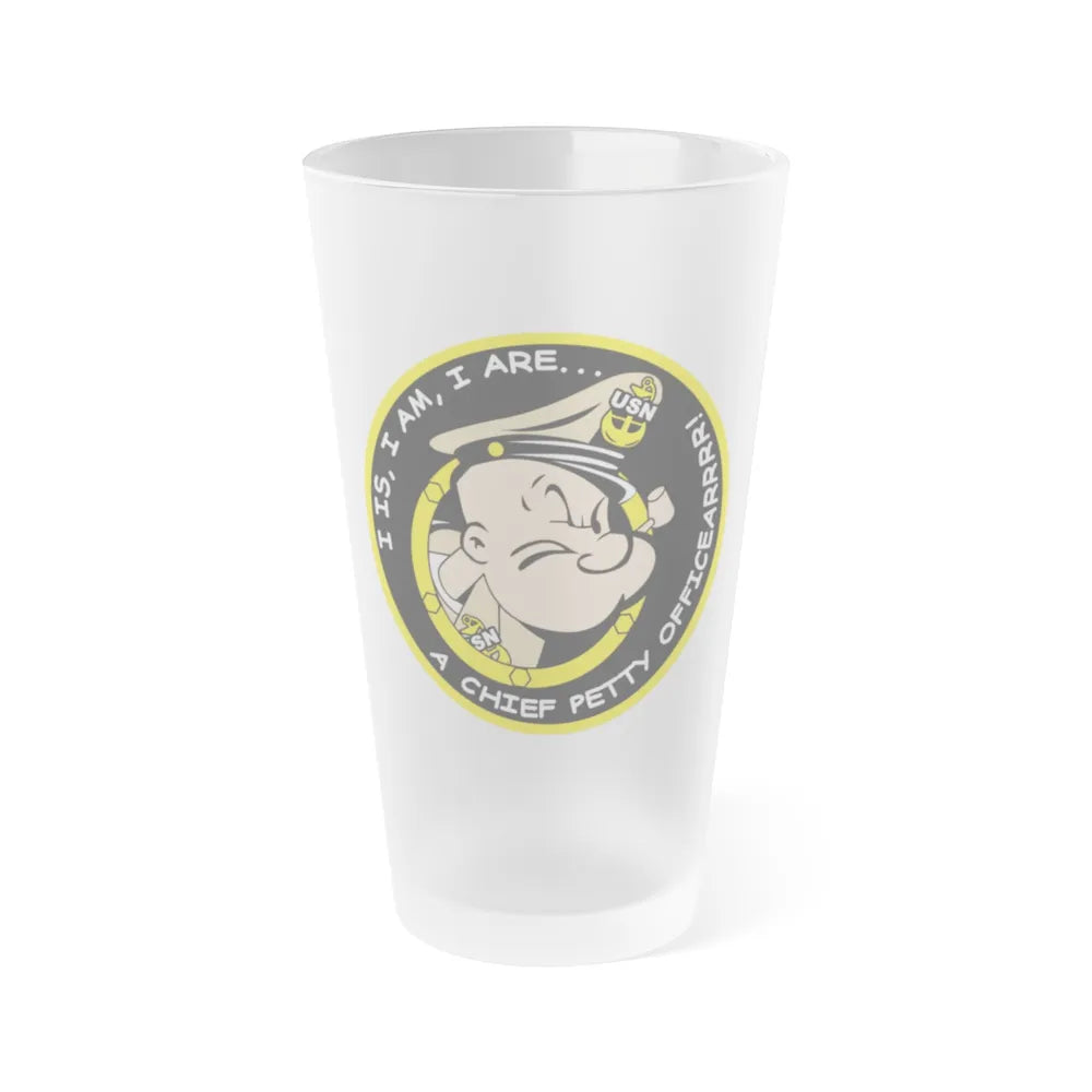 Popeye CPO (U.S. Navy) Frosted Pint Glass 16oz-Go Mug Yourself