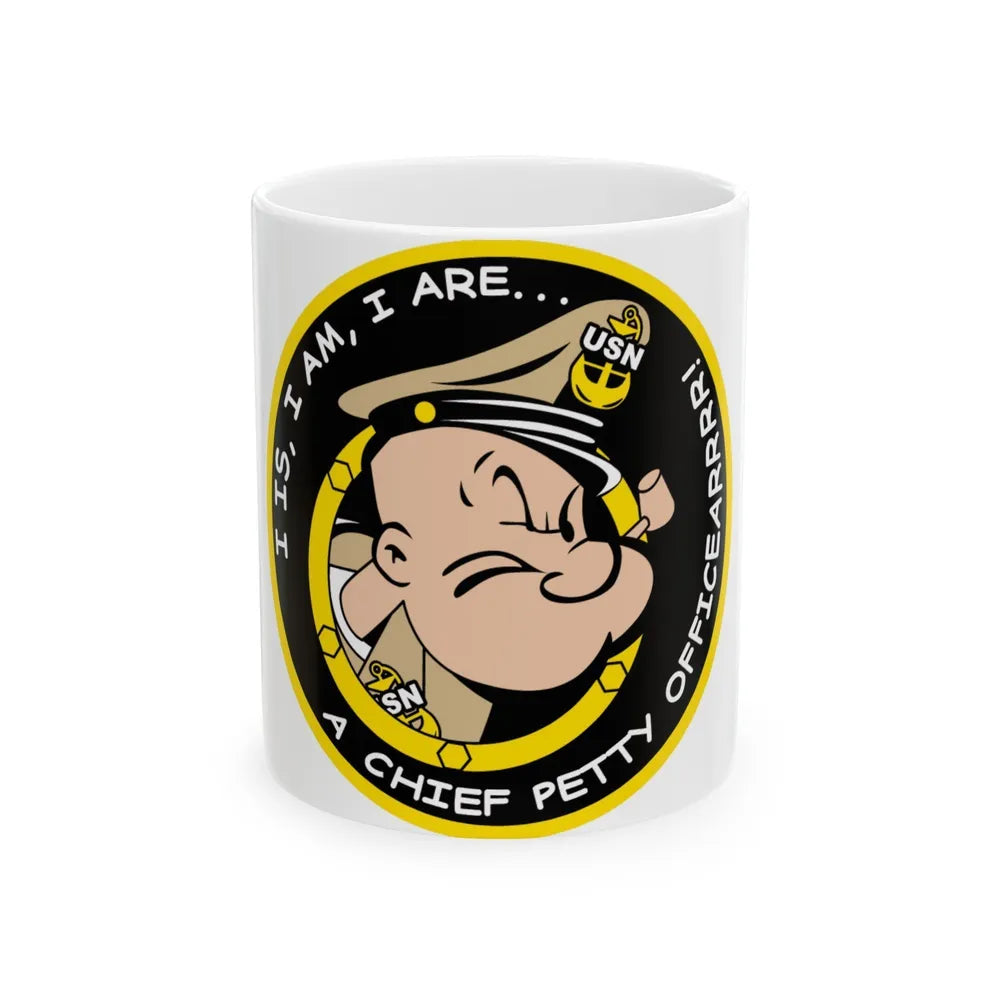 Popeye CPO (U.S. Navy) White Coffee Mug-11oz-Go Mug Yourself