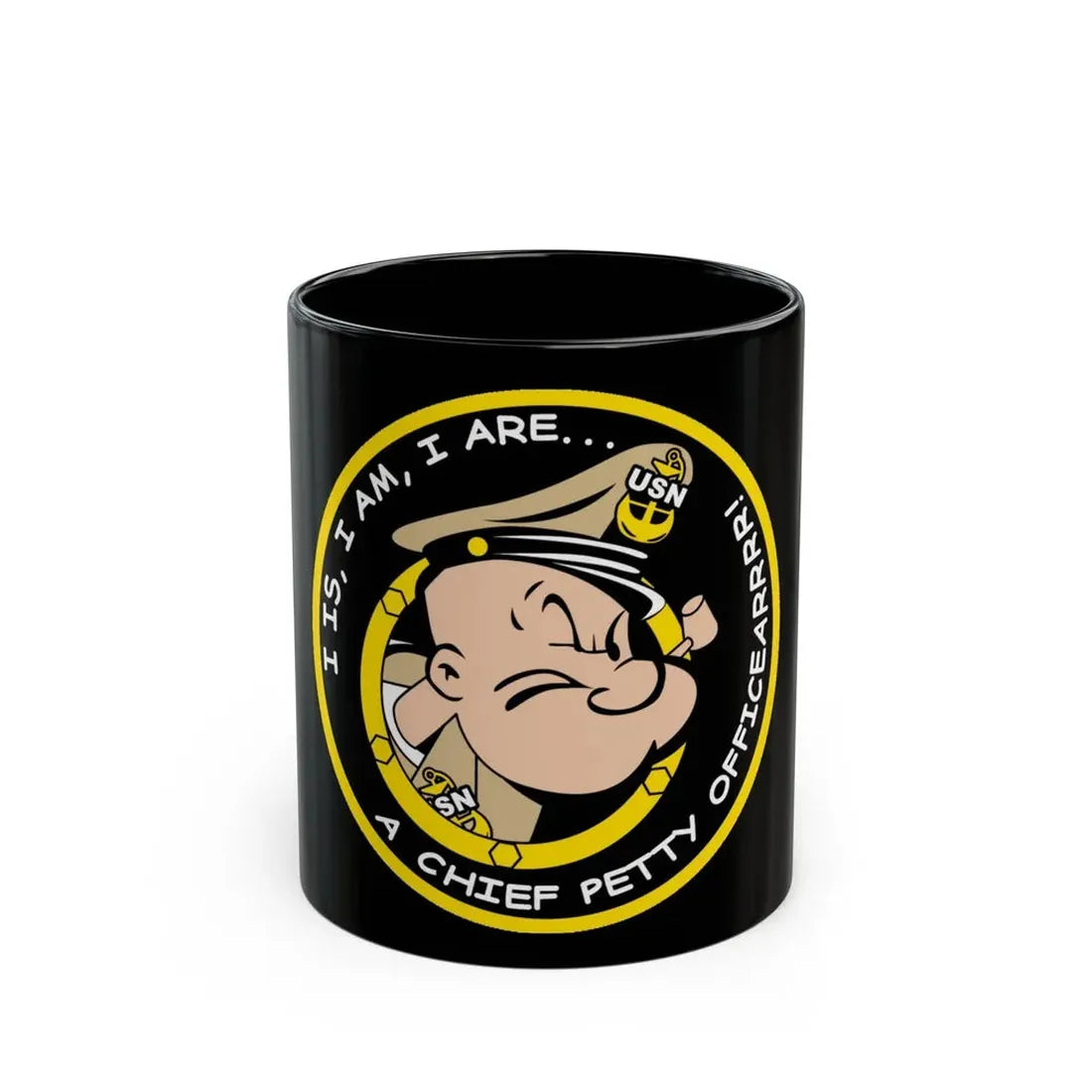 Popeye CPO (U.S. Navy) Black Coffee Mug 11oz - Go Mug Yourself