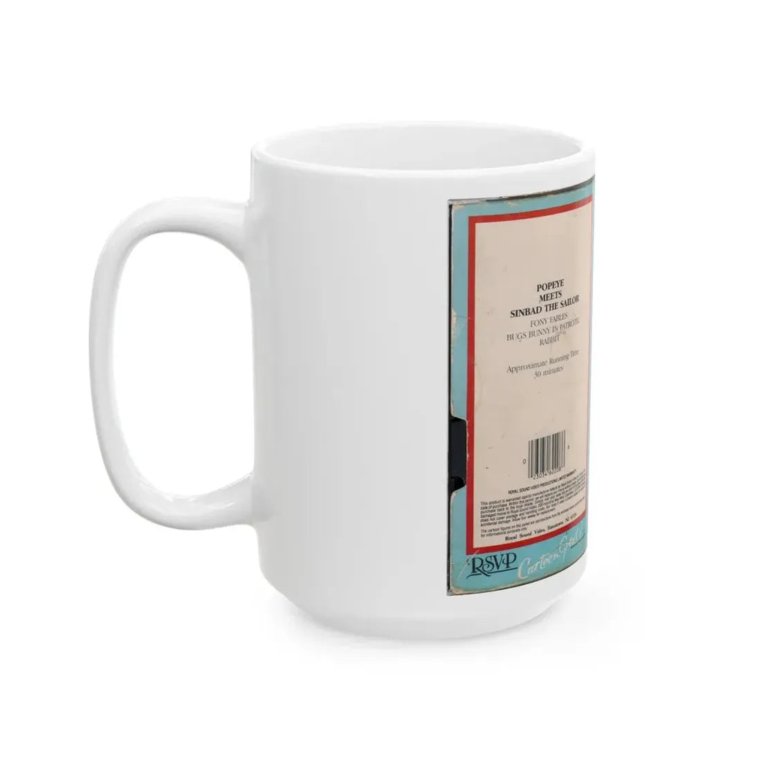POPEYE MEETS SINBAD THE SAILOR (VHS COVER) - White Coffee Mug - Go Mug Yourself