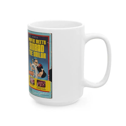 POPEYE MEETS SINBAD THE SAILOR (VHS COVER) - White Coffee Mug - Go Mug Yourself