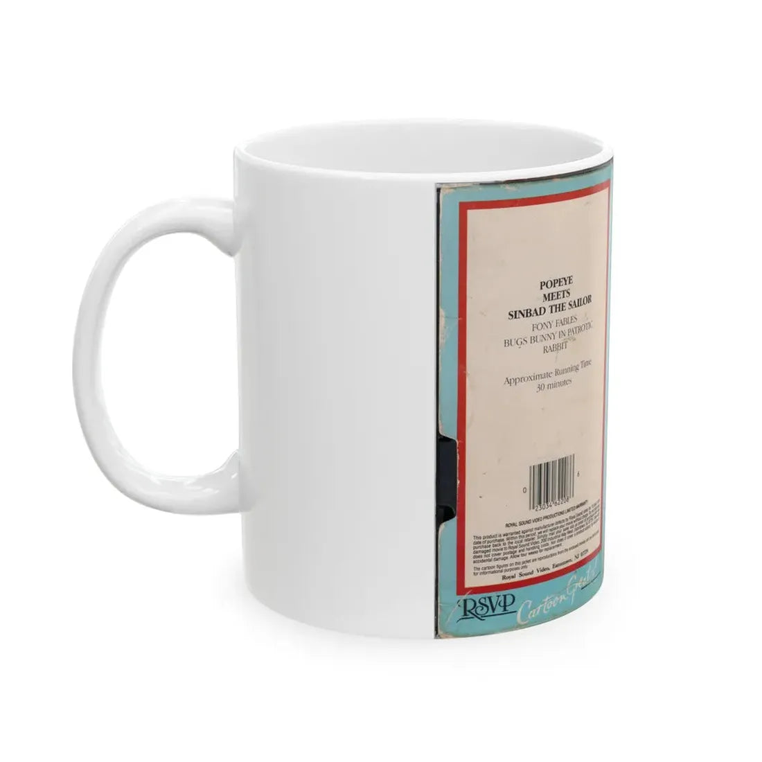 POPEYE MEETS SINBAD THE SAILOR (VHS COVER) - White Coffee Mug - Go Mug Yourself
