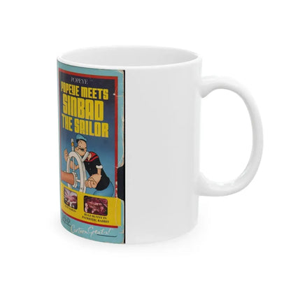 POPEYE MEETS SINBAD THE SAILOR (VHS COVER) - White Coffee Mug - Go Mug Yourself