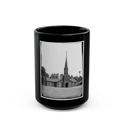 Poplar Grove, Va. Log Church Built By The 50th New York Engineers, With The Engineer Insignia Above The Door (U.S. Civil War) Black Coffee Mug 15oz - Go Mug Yourself