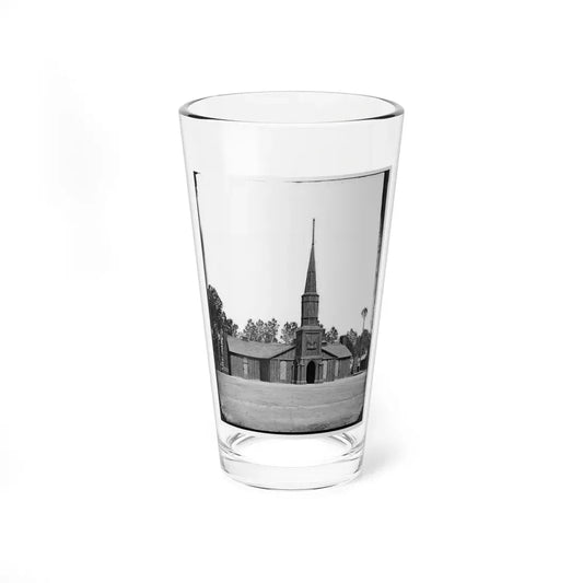 Poplar Grove, Va. Log Church Built By The 50th New York Engineers, With The Engineer Insignia Above The Door (U.S. Civil War) Pint Glass 16oz 16oz - Go Mug Yourself