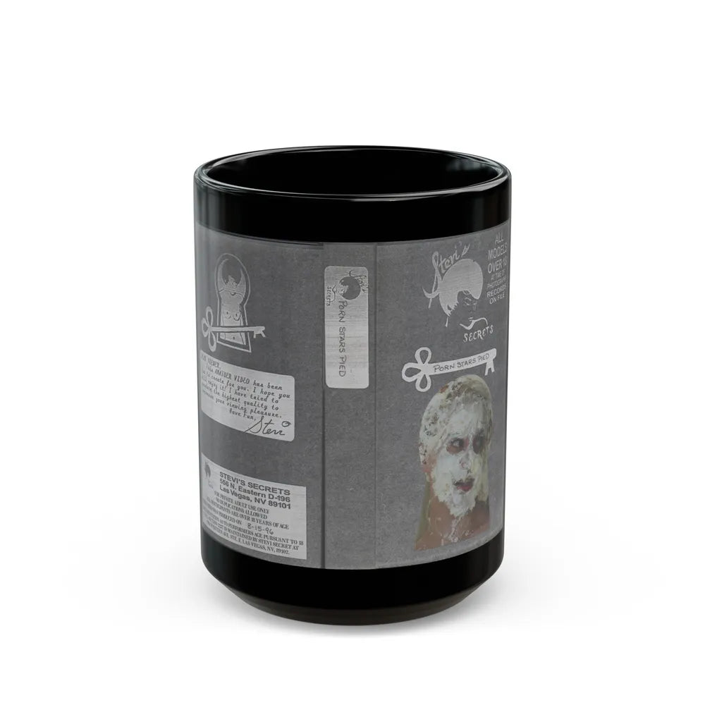 PORN STARS PIED STEVIS SECRETS (VHS COVER) - Black Coffee Mug-15oz-Go Mug Yourself