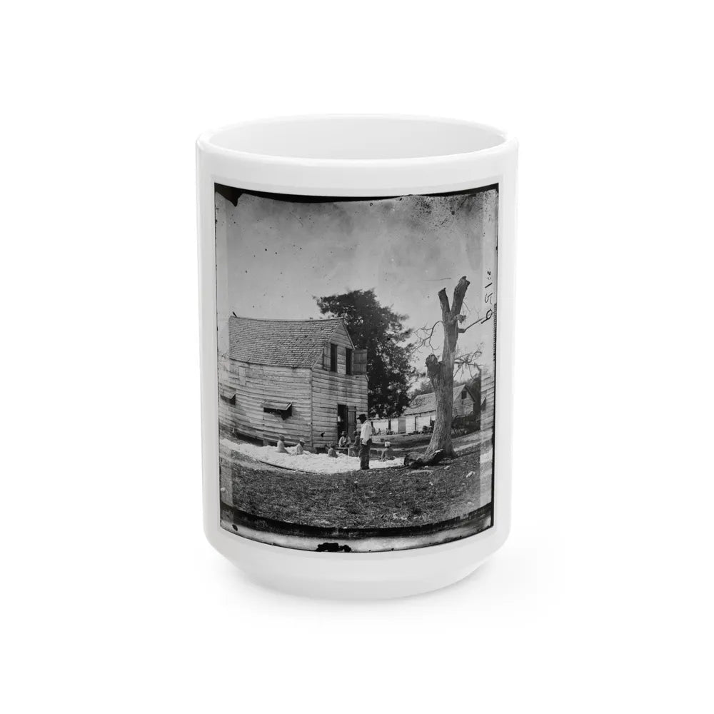 Port Royal Island, S.C. African Americans Preparing Cotton For The Gin On Smith's Plantation (U.S. Civil War) White Coffee Mug-15oz-Go Mug Yourself