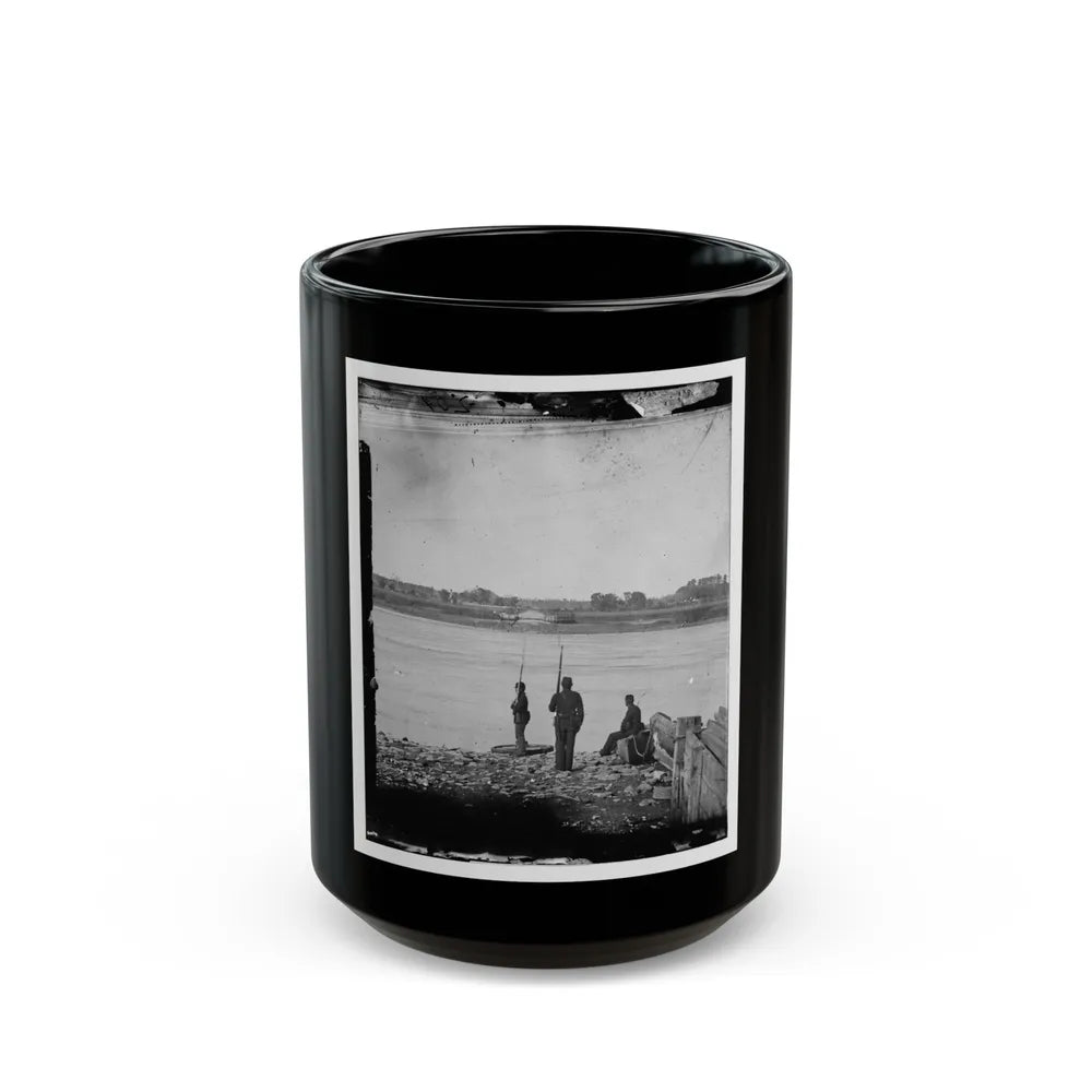 Port Royal Island, S.C. Coosaw Ferry; Battleground Of January 1, 1862, In The Distance (U.S. Civil War) Black Coffee Mug-15oz-Go Mug Yourself