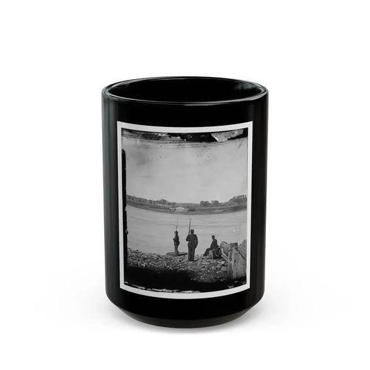 Port Royal Island, S.C. Coosaw Ferry; Battleground Of January 1, 1862, In The Distance (U.S. Civil War) Black Coffee Mug 15oz - Go Mug Yourself