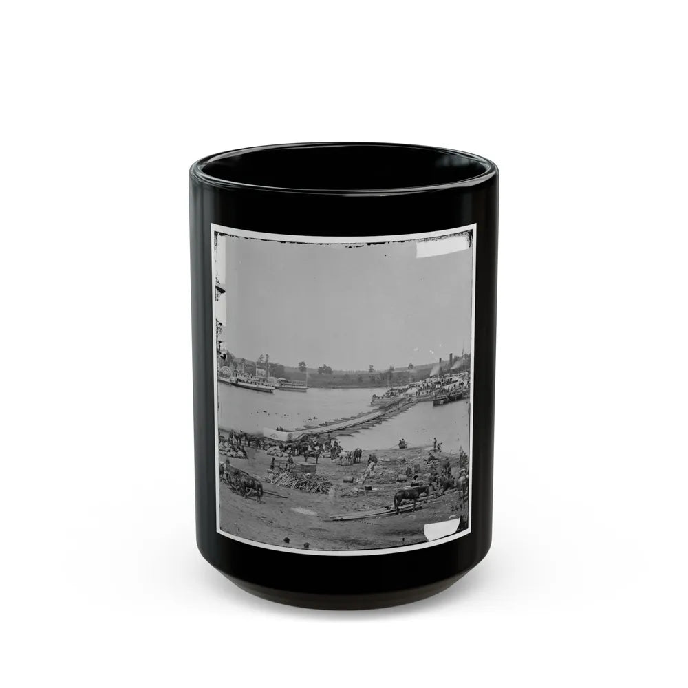 Port Royal, Va. The Rappahannock River Front During The Evacuation (U.S. Civil War) Black Coffee Mug-15oz-Go Mug Yourself