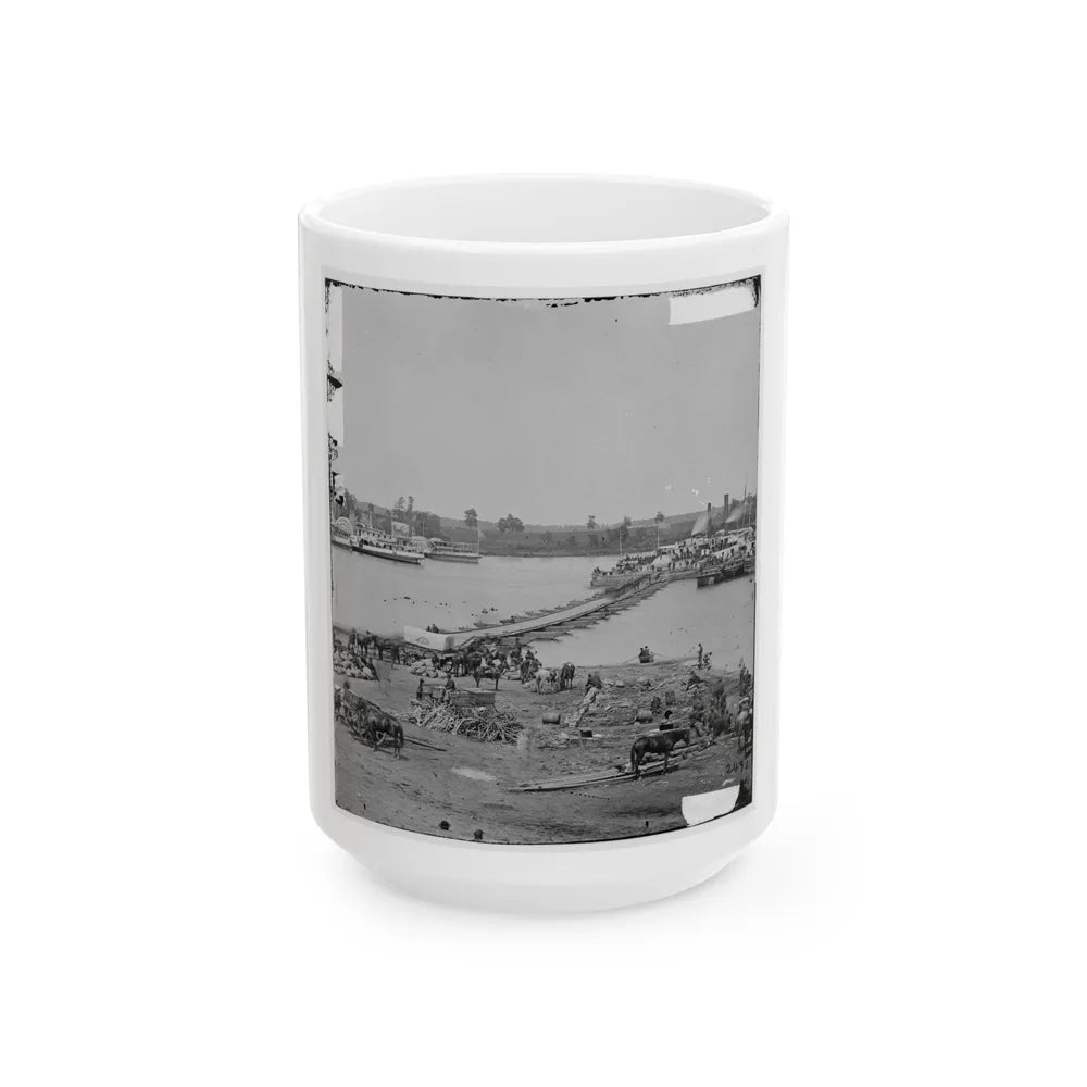 Port Royal, Va. The Rappahannock River Front During The Evacuation (U.S. Civil War) White Coffee Mug-15oz-Go Mug Yourself