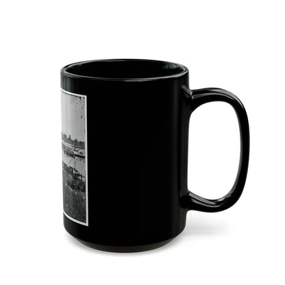 Port Royal, Va. Transports Being Loaded From A Pontoon Bridge During The Evacuation (U.S. Civil War) Black Coffee Mug-Go Mug Yourself