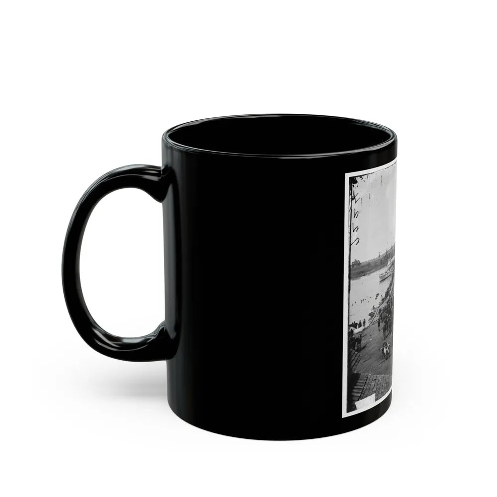 Port Royal, Va. Transports Being Loaded From A Pontoon Bridge During The Evacuation (U.S. Civil War) Black Coffee Mug-Go Mug Yourself