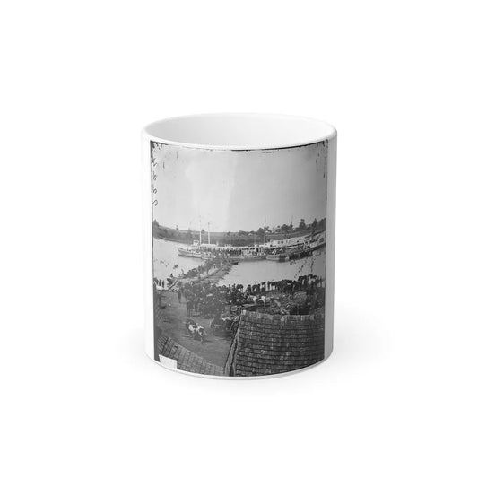 Port Royal, Va. Transports Being Loaded From a Pontoon Bridge During the Evacuation (U.S. Civil War) Color Changing Coffee Mug 11oz-11oz-Go Mug Yourself
