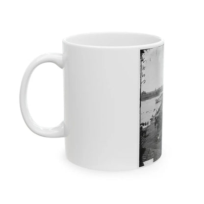 Port Royal, Va. Transports Being Loaded From A Pontoon Bridge During The Evacuation (U.S. Civil War) White Coffee Mug-Go Mug Yourself