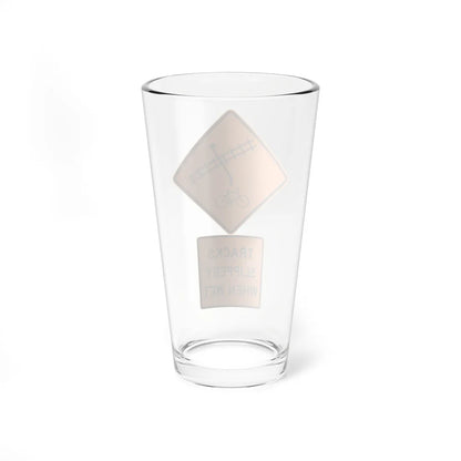 Portland bike path warning sign 01 (Oregon) (Road Sign) Pint Glass 16oz - Go Mug Yourself