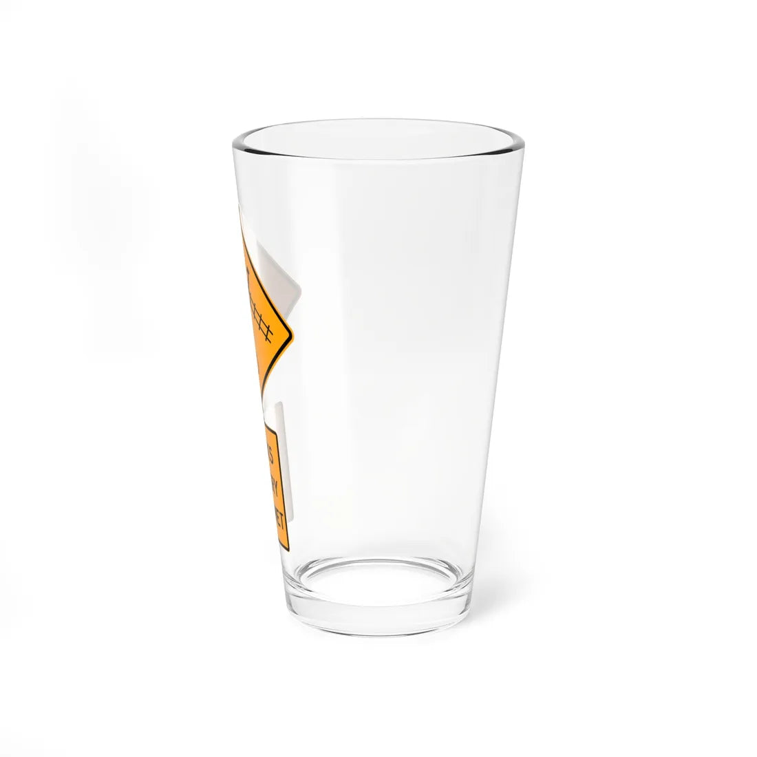 Portland bike path warning sign 01 (Oregon) (Road Sign) Pint Glass 16oz - Go Mug Yourself